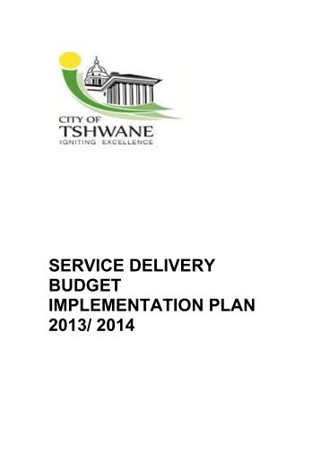 MAYCO Approved SDBIP 201314 19 June 2013.pdf - Tshwane