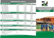 TARIFFS FOR JULY 20