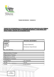 TENDER REFERENCE: CB269/2012 TENDER FOR THE ... - Tshwane