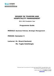 degree in tourism and hospitality management - TSI-Turismo Sant ...