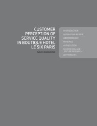 customer perception of service quality in boutique hotel le six paris