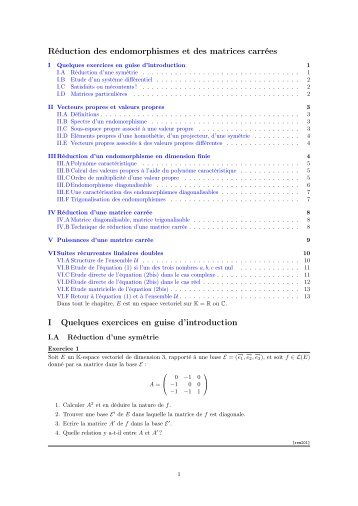 RÃ©duction des endomorphismes et