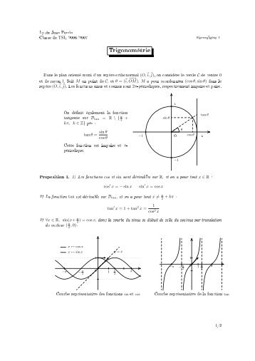 TrigonomÃ©trie - LycÃ©e Jean Perrin