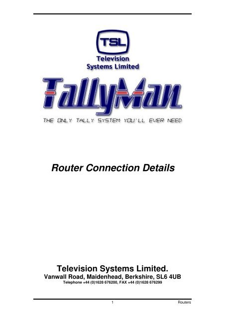 Connection List.pdf 14 Router Connection Details.pdf - TSL