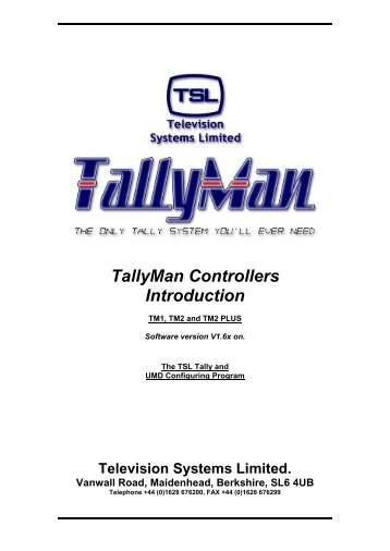 01 TallyMan Controllers TM1,TM2, TM2+, Introduction.pdf - TSL