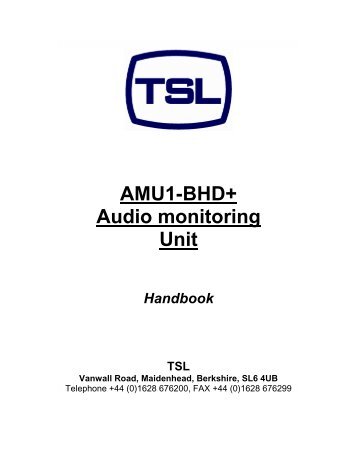 AMU1-BHD+ Audio monitoring Unit - TSL