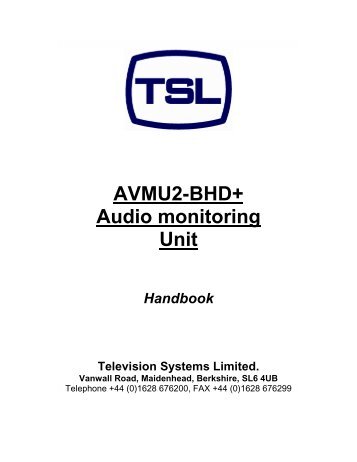 AVMU2-BHD+ Audio monitoring Unit - TSL