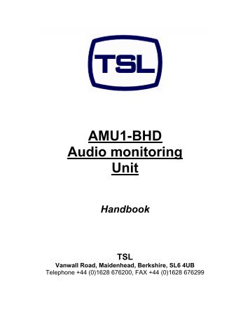 AMU1-BHD Audio monitoring Unit - TSL