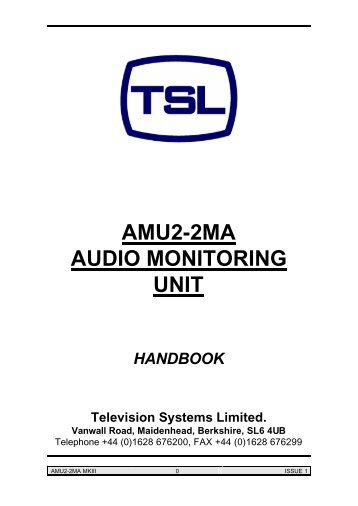 AMU2-2MA AUDIO MONITORING UNIT - TSL