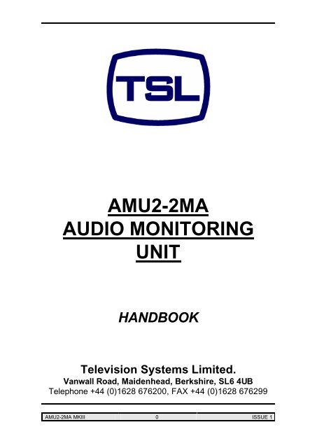 AMU2-2MA AUDIO MONITORING UNIT - TSL