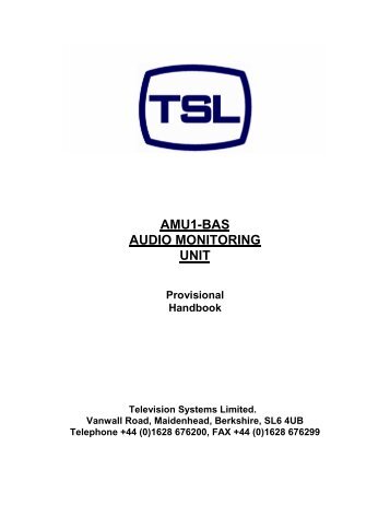 AMU1-BAS AUDIO MONITORING UNIT - TSL