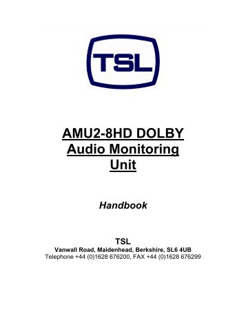 AMU2-8HD DOLBY Audio Monitoring Unit - TSL