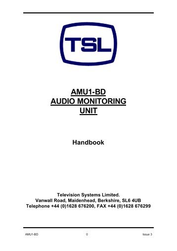 AMU1-BD AUDIO MONITORING UNIT - TSL