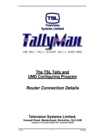Router Connection Details - TSL