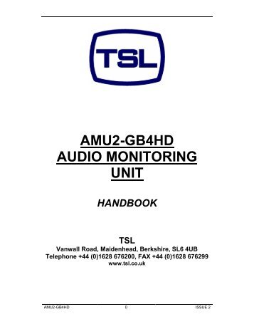 AMU2-GB4HD AUDIO MONITORING UNIT - TSL