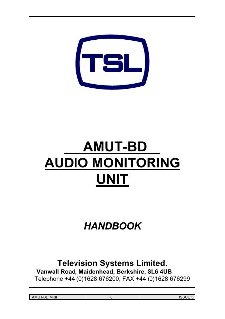 AMUT-BD AUDIO MONITORING UNIT - TSL