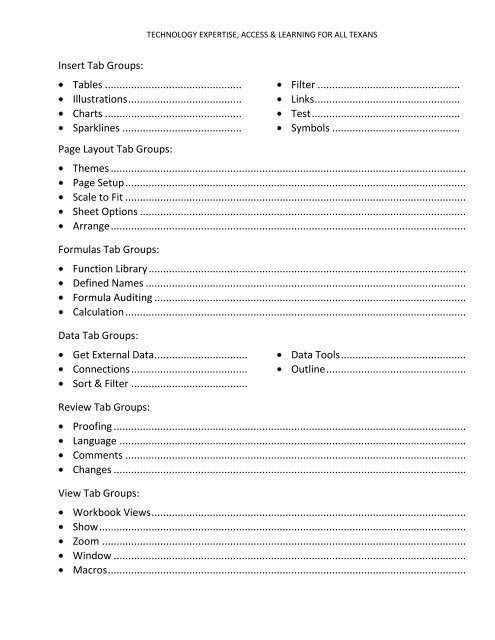 MICROSOFT EXCEL Objectives: Identify the main components of ...