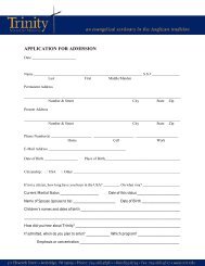 APPLICATION FOR ADMISSION - Trinity School for Ministry