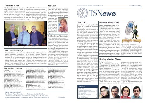 TSNews No 16 - Teacher Scientist Network