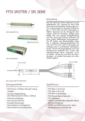 FTTX SpliTTer / Spl Serie - Tele SÃ¼dost Netze GmbH