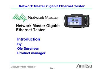 Network Master Gigabit Ethernet Tester Introduction