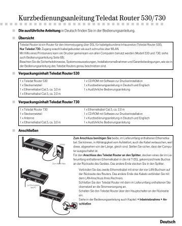 Kurzbedienungsanleitung Teledat Router 530/730 - Telekom