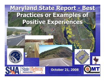 Maryland State Report - Best Practices or Examples of Positi - TSP2