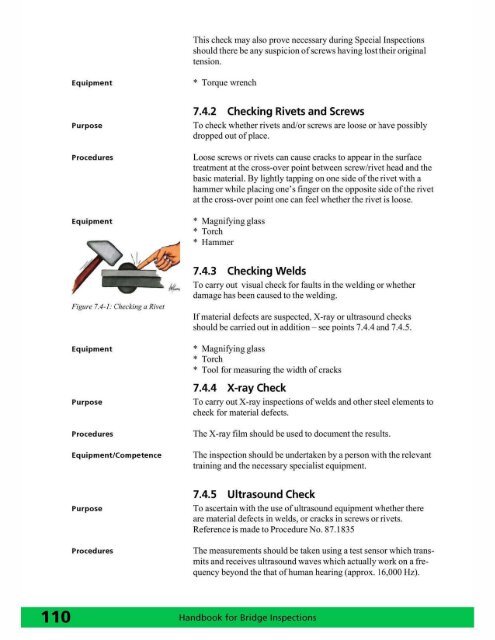 Handbook for Bridge Inspections - TSP2