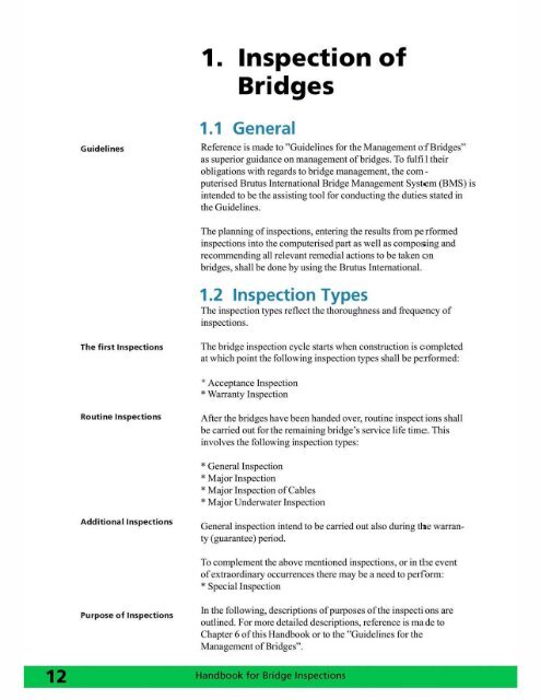 Handbook for Bridge Inspections - TSP2