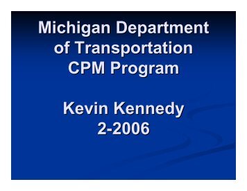 Kennedy MDOT CPM Program - TSP2
