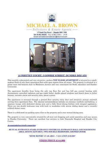 18 whittet court, 5 gowrie street, dundee dd2 1es fixed price ... - TSPC