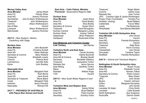 TO Intercessions List and List of Officers Spring 2013 - the TSSF ...