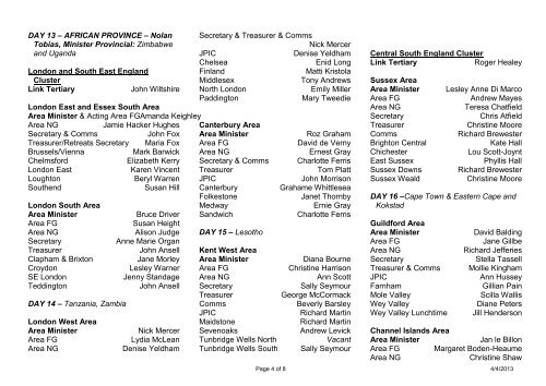 TO Intercessions List and List of Officers Spring 2013 - the TSSF ...