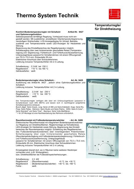 Fliesenheizung - Thermo System Technik GmbH