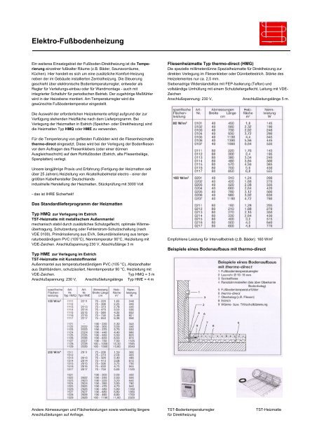 Fliesenheizung - Thermo System Technik GmbH