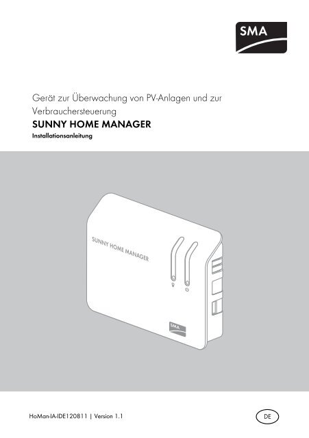 SUNNY HOME MANAGER - Installationsanleitung - SMA Solar ...