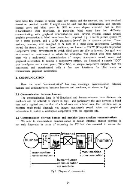 Non-visual Interfaces and Network Games for Blind Users