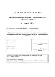 Ежеквартальный отчет за 1 квартал 2011 года - ЦУМ