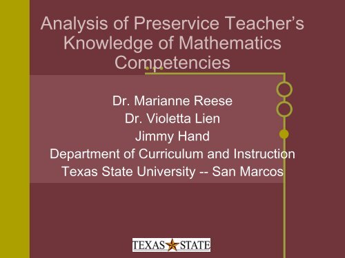 Analysis of Preservice Teacher's Knowledge of Mathematics ...