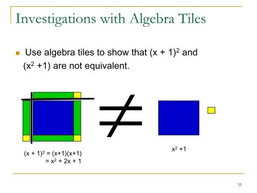 Let's Do Algebra Tiles