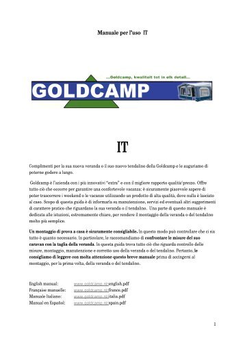 Manuale per l'uso IT - Goldcamp