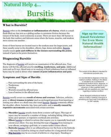 Natural Help for Bursitis - Abbys Good Stuff