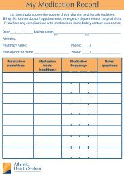 to complete and print My Medication Record - Atlantic Health System