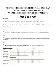 please fill in your details and fax this form with proof of payment ...