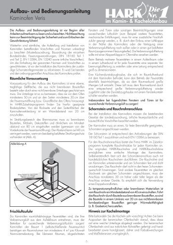 Kaminofen Veris Aufbau- und Bedienungsanleitung - Hark