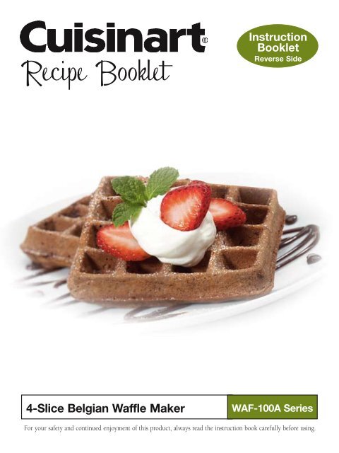 WAF-100A - Belgian Waffle Maker - Recipe Booklet - Cuisinart