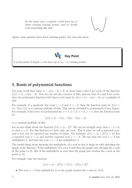 Polynomial functions