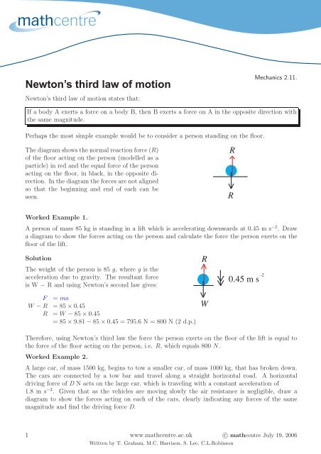 Newton's third law of motion