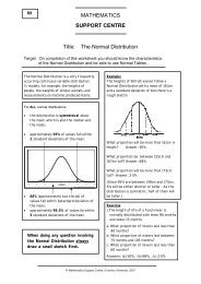 MATHEMATICS SUPPORT CENTRE Title: The Normal Distribution