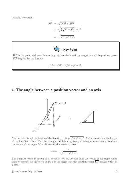 Cartesian components of vectors